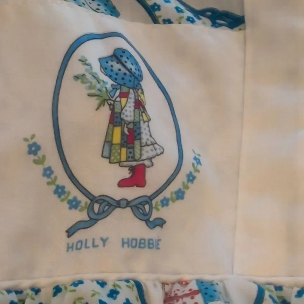 Holly Hobbie Girls vintage long floral blue dress cottage core‎